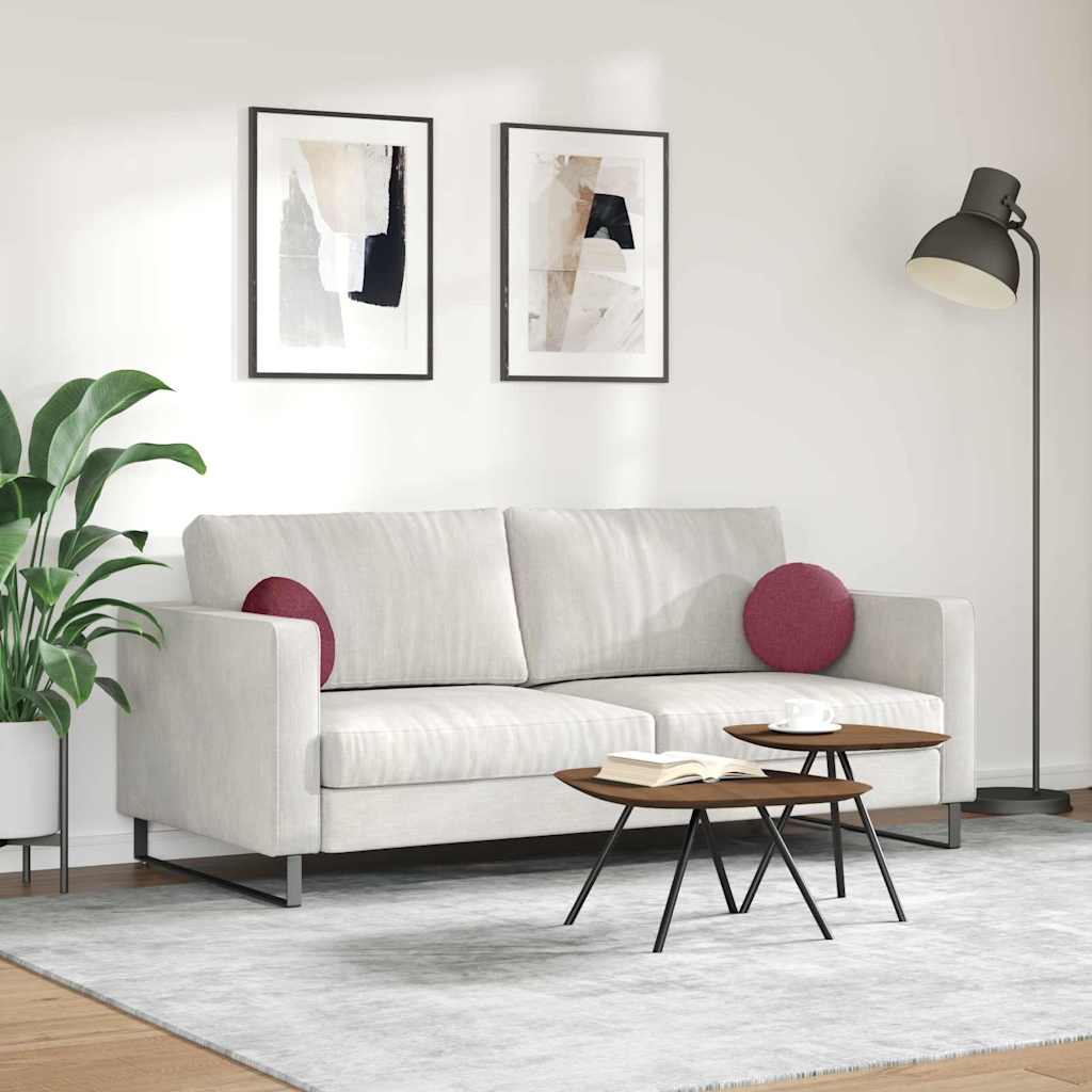 Zitkussens 2 pcs Wijnrood Ø30 x 13 cm Stof is nu te koop bij PeponiXL, paradijselijk wonen!