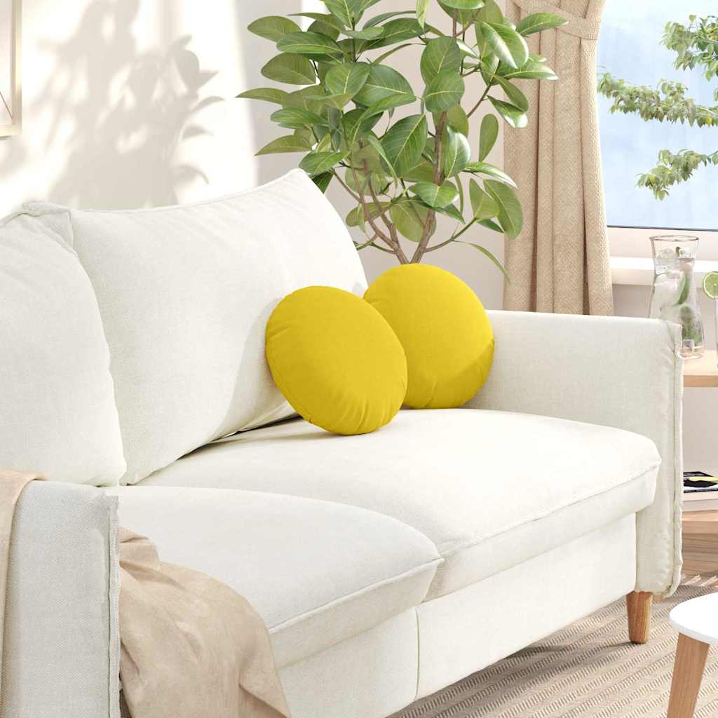 Zitkussens 2 pcs Lichtgeel Ø30 x 13 cm Stof is nu te koop bij PeponiXL, paradijselijk wonen!