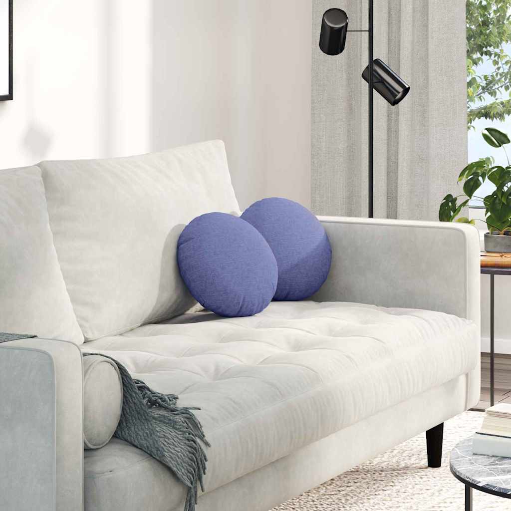 Zitkussens 2 pcs Jeans Blauw Ø30 x 13 cm Stof is nu te koop bij PeponiXL, paradijselijk wonen!