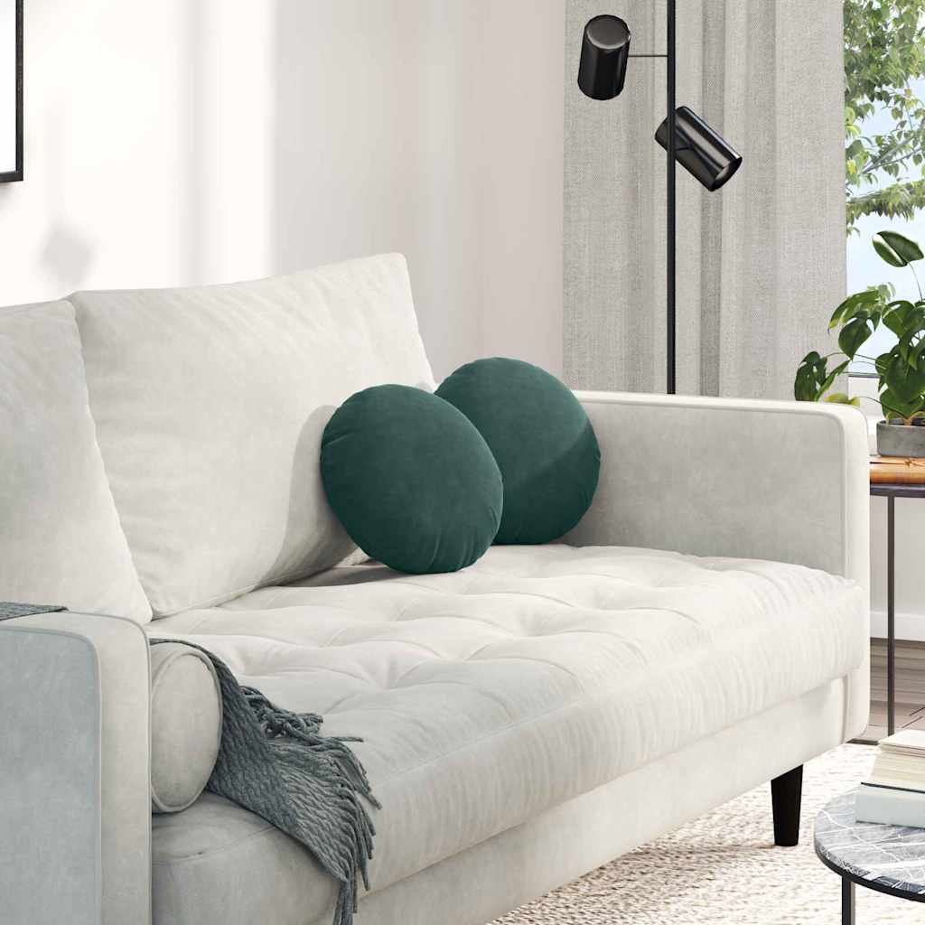 Zitkussens 2 stuks Donkergroen Ø 40 x 13 cm Fluweel is nu te koop bij PeponiXL, paradijselijk wonen!