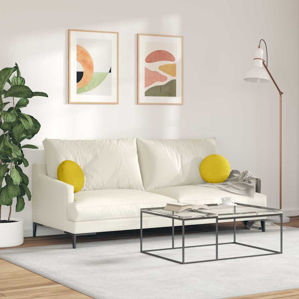 Zitkussens 2 stuks Geel Ø 40 x 13 cm Fluweel is nu te koop bij PeponiXL, paradijselijk wonen!