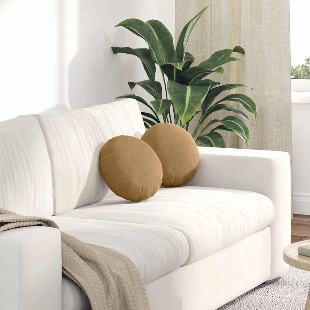Zitkussens 2 stuks Bruin Ø 40 x 13 cm Fluweel is nu te koop bij PeponiXL, paradijselijk wonen!