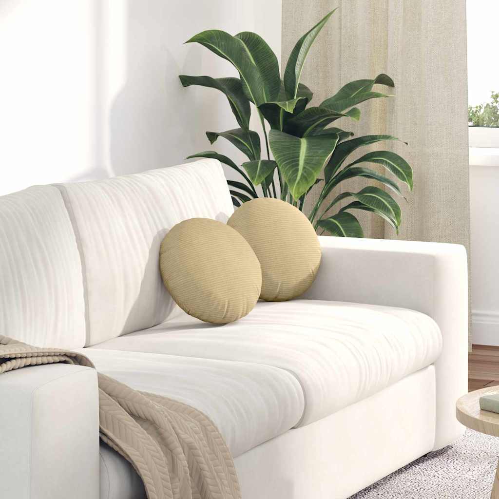 Zitkussens 2 pcs Grijs groen Ø 30 cm Katoen Stof is nu te koop bij PeponiXL, paradijselijk wonen!