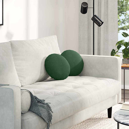 Zitkussens 2 pcs Donkergroen Ø 30 cm Katoen Stof is nu te koop bij PeponiXL, paradijselijk wonen!