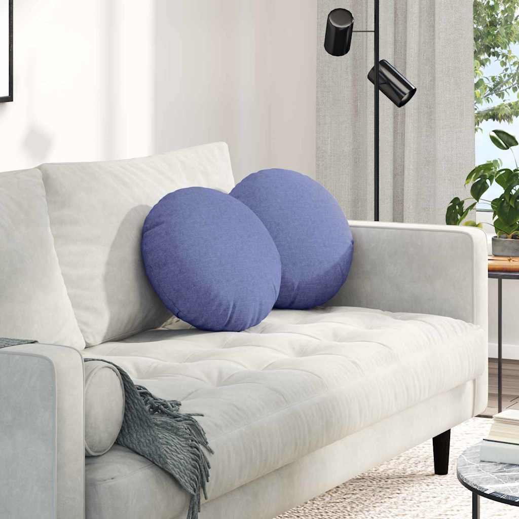 Zitkussens 2 pcs Jeans Blauw Ø40 x 13 cm Stof is nu te koop bij PeponiXL, paradijselijk wonen!