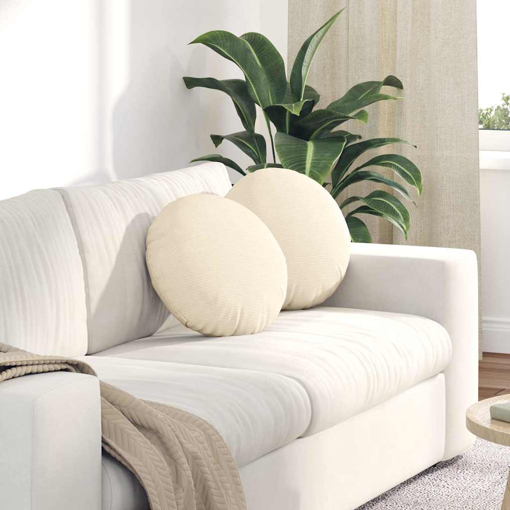 Zitkussens 2 pcs Crème Ø 40 cm Katoen Stof is nu te koop bij PeponiXL, paradijselijk wonen!