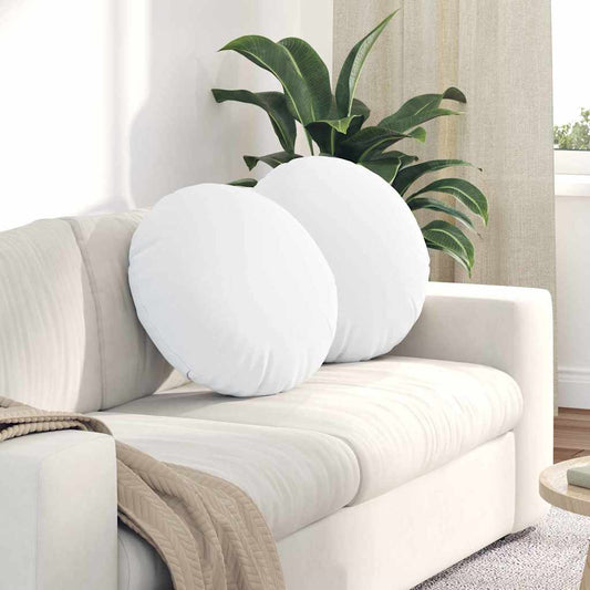 Zitkussens 2 pcs Wit Ø50 x 19 cm Stof is nu te koop bij PeponiXL, paradijselijk wonen!
