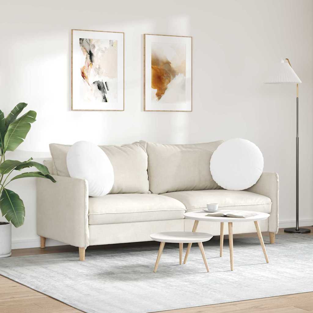 Zitkussens 2 pcs Wit Ø50 x 19 cm Stof is nu te koop bij PeponiXL, paradijselijk wonen!