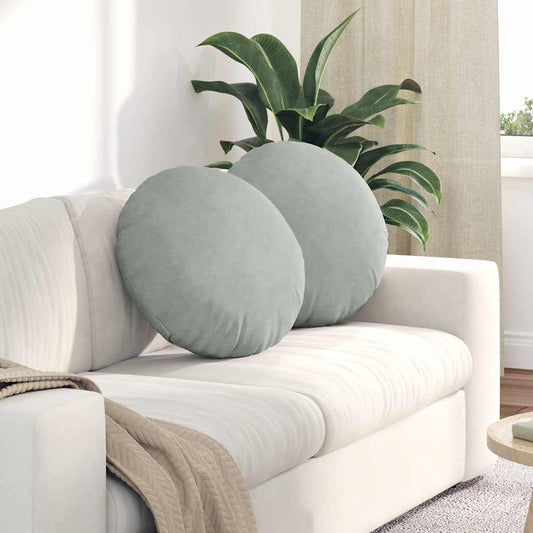 Zitkussens 2 stuks Lichtgrijs Ø 40 x 13 cm Fluweel is nu te koop bij PeponiXL, paradijselijk wonen!