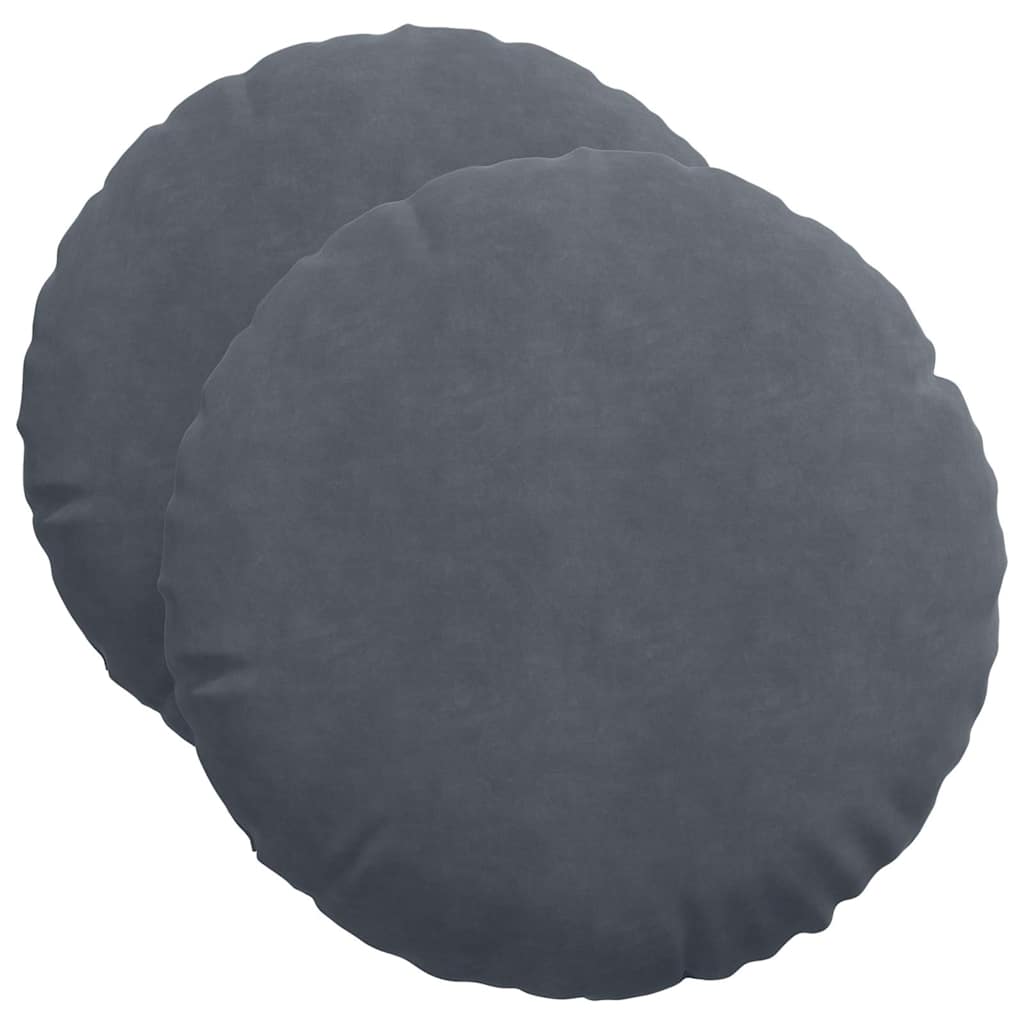 Zitkussens 2 pcs Donkergrijs Ø50 x 19 cm Fluweel is nu te koop bij PeponiXL, paradijselijk wonen!