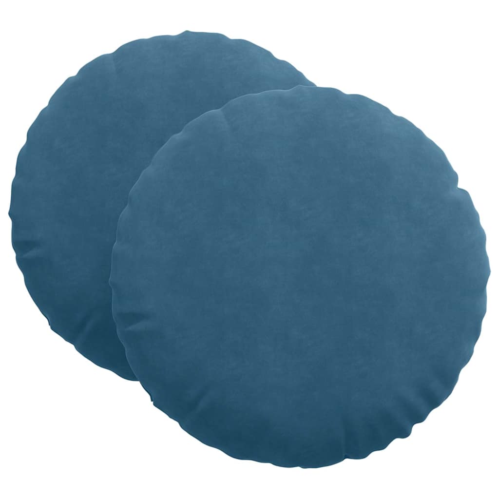 Zitkussens 2 pcs Blauw Ø60 x 21 cm Fluweel is nu te koop bij PeponiXL, paradijselijk wonen!