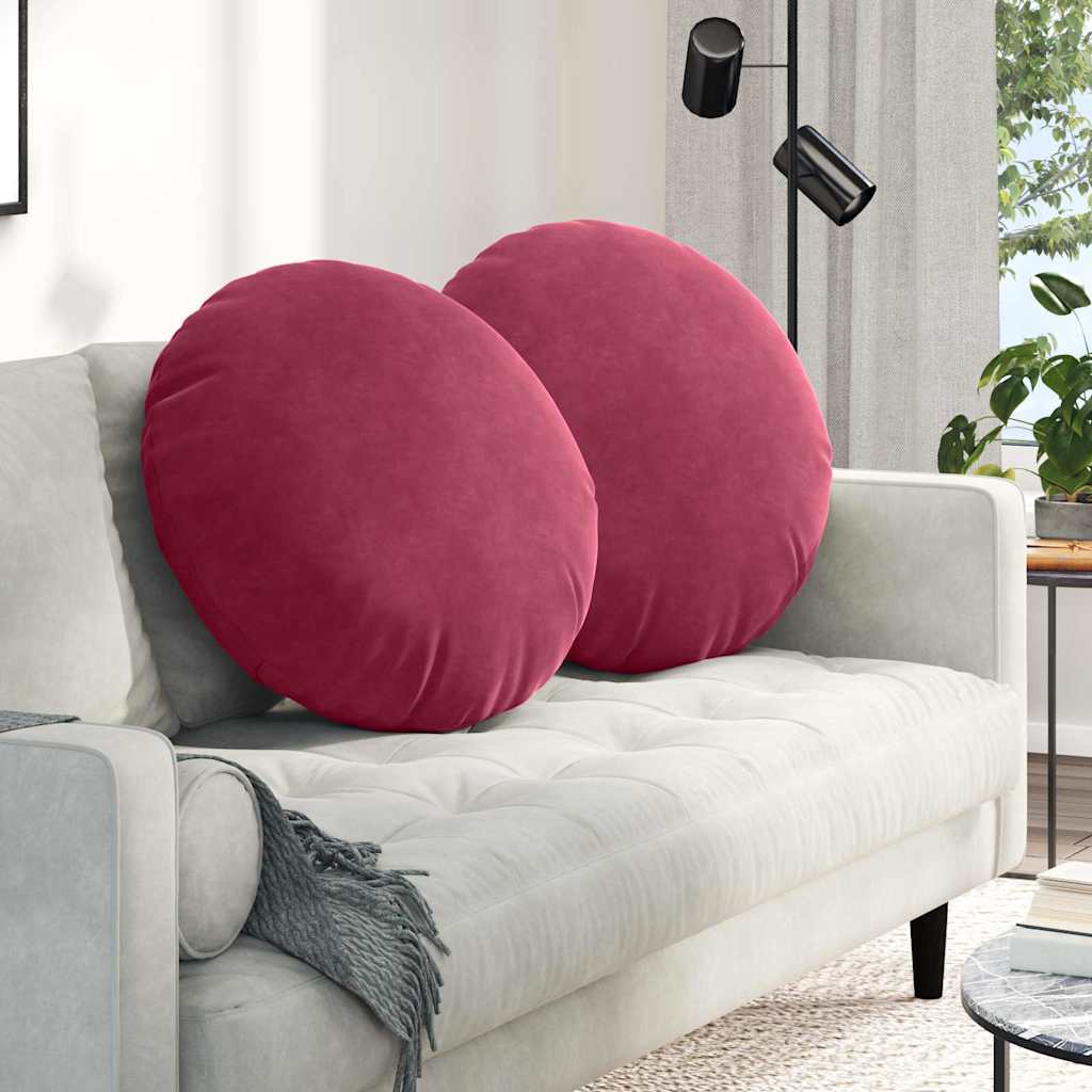 Zitkussens 2 pcs Wijnrood Ø60 x 21 cm Fluweel is nu te koop bij PeponiXL, paradijselijk wonen!
