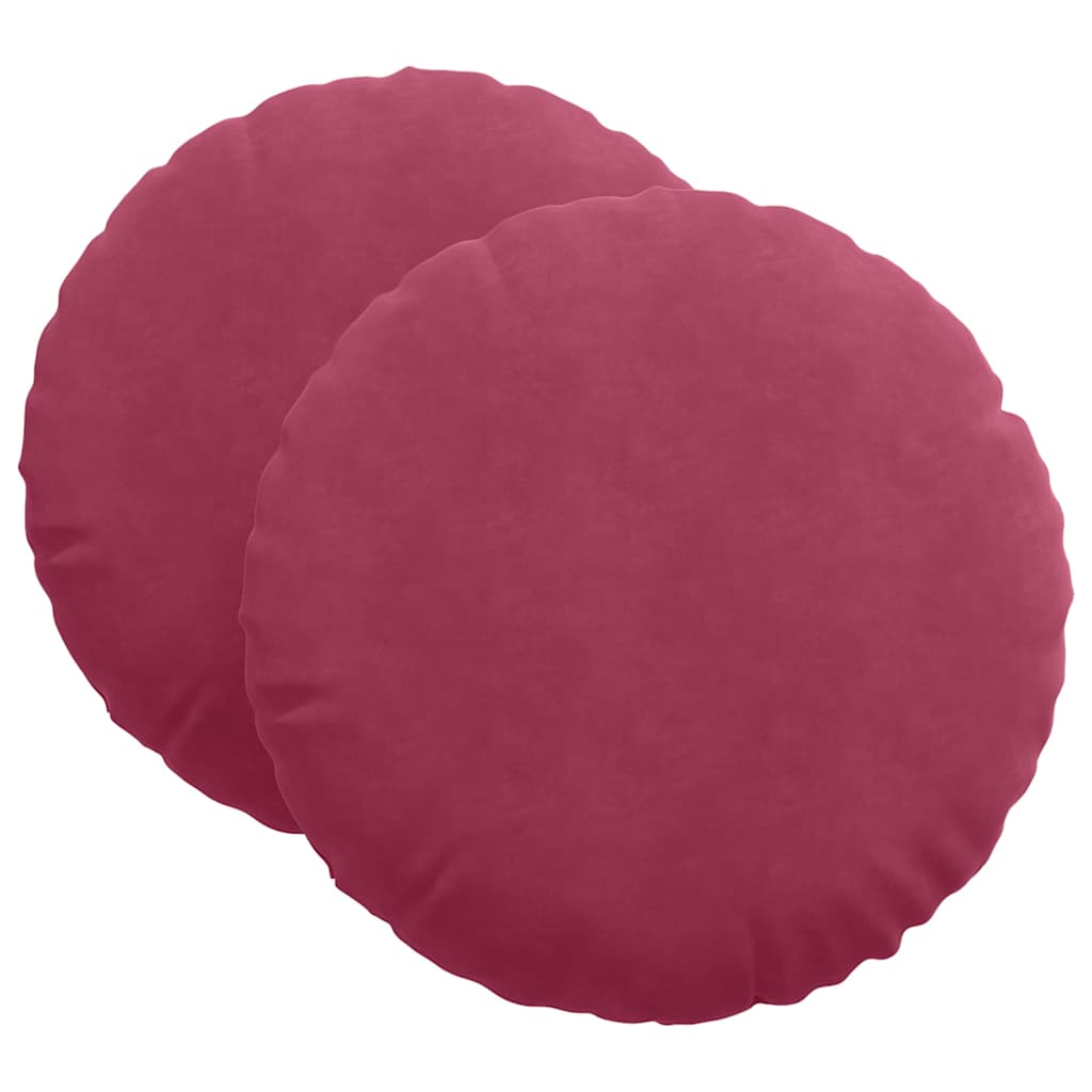 Zitkussens 2 pcs Wijnrood Ø60 x 21 cm Fluweel is nu te koop bij PeponiXL, paradijselijk wonen!