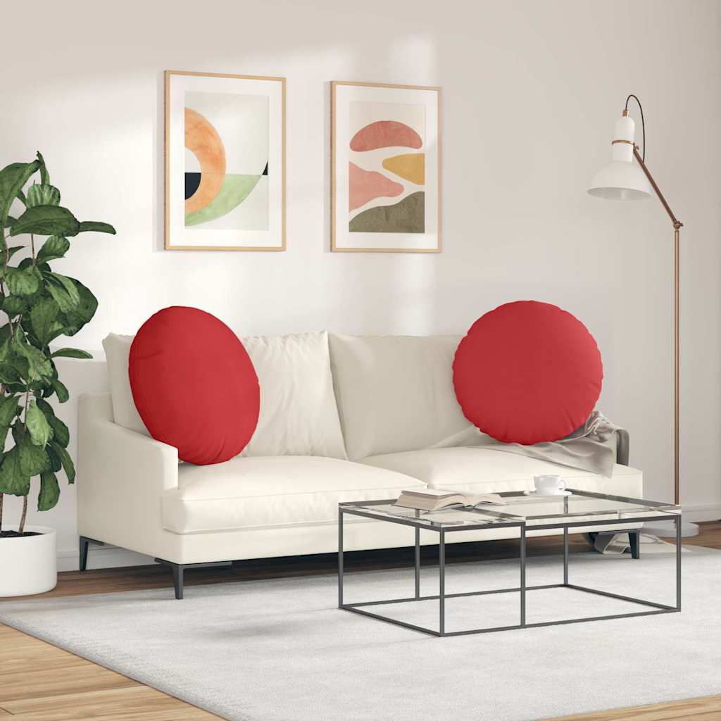 Zitkussens 2 pcs Rood Ø80 x 29 cm Stof is nu te koop bij PeponiXL, paradijselijk wonen!
