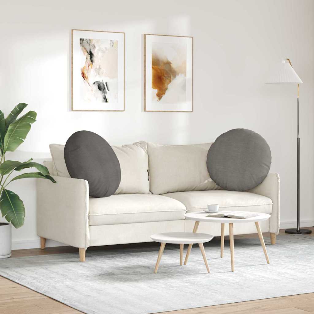 Zitkussens 2 pcs Lichtgrijs Ø 80 cm Katoen Stof is nu te koop bij PeponiXL, paradijselijk wonen!