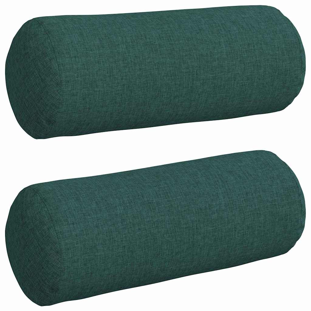 Bolster Kussens 2 stuks Donkergroen Ø 15 x 40 cm Stof is nu te koop bij PeponiXL, paradijselijk wonen!