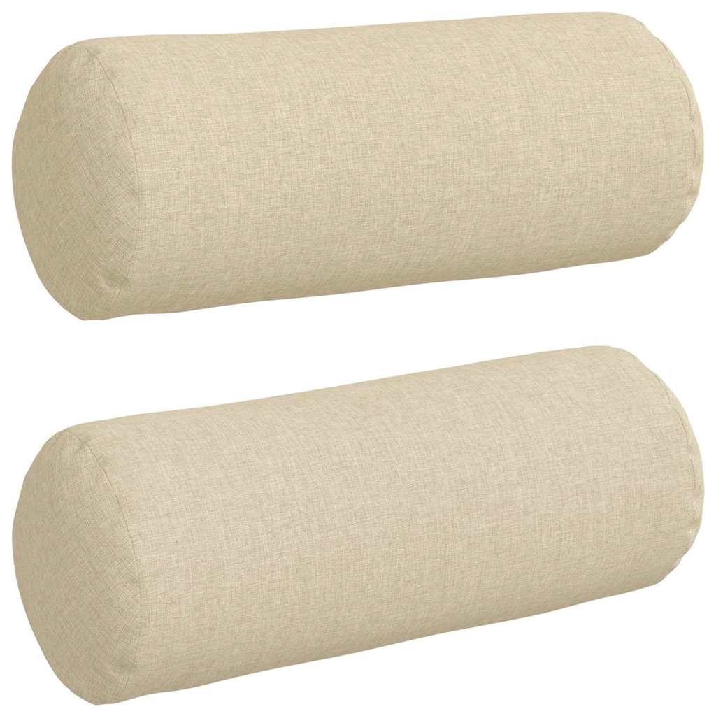 Bolster Kussens 2 stuks Crème Ø 15 x 40 cm Stof is nu te koop bij PeponiXL, paradijselijk wonen!