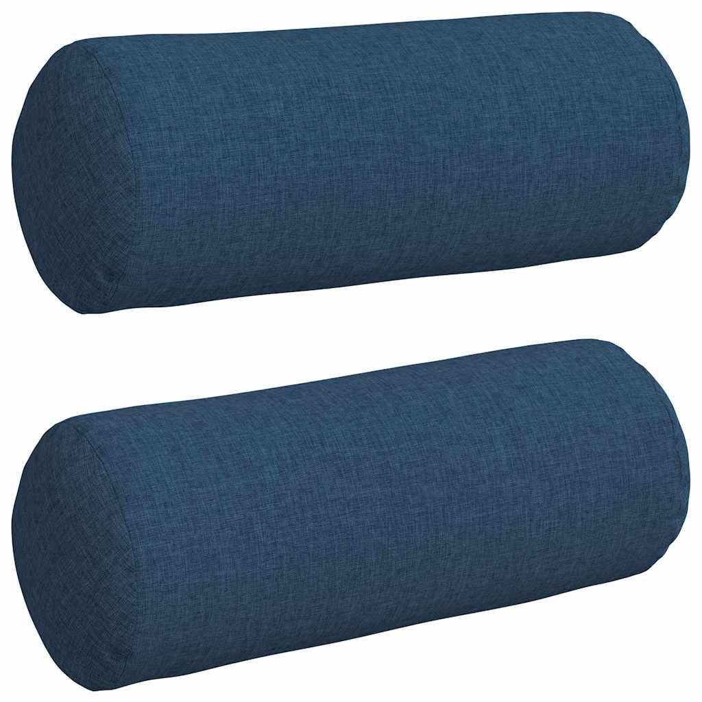 Bolster Kussens 2 stuks Blauw Ø 15 x 40 cm Stof is nu te koop bij PeponiXL, paradijselijk wonen!