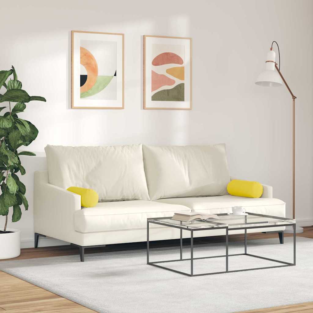 Bolster Kussens 2 stuks Lichtgeel Ø 15 x 40 cm Stof is nu te koop bij PeponiXL, paradijselijk wonen!