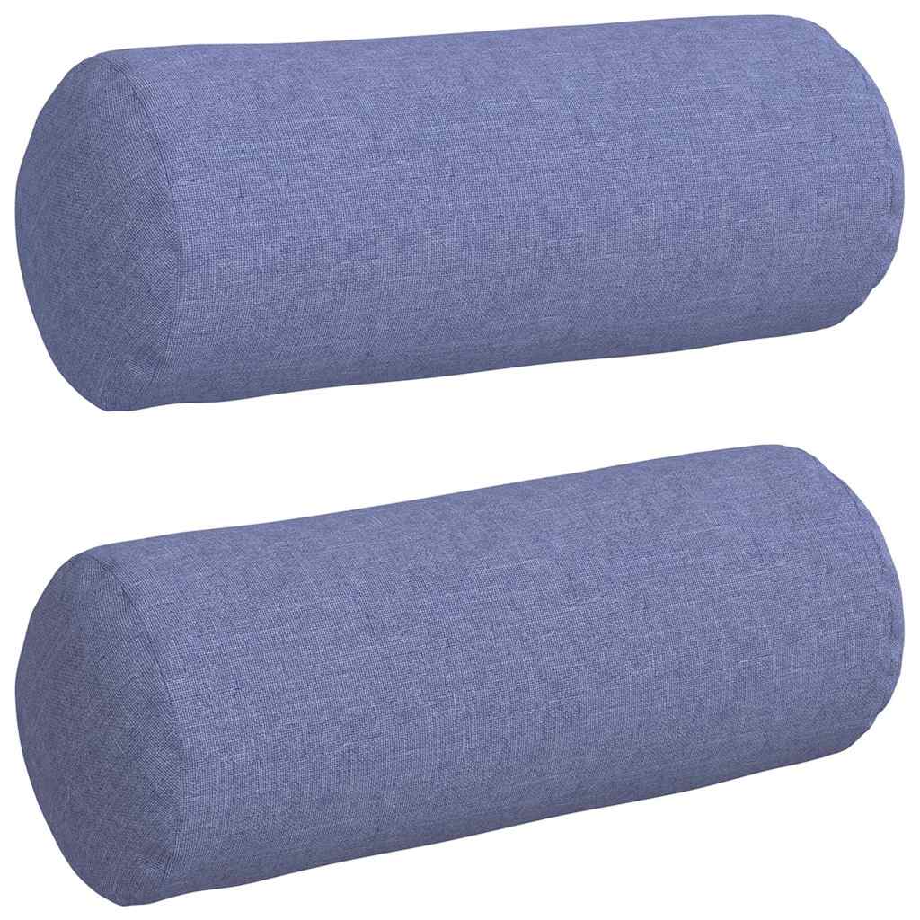 Bolster Kussens 2 stuks Jeans Blauw Ø 15 x 40 cm Stof is nu te koop bij PeponiXL, paradijselijk wonen!