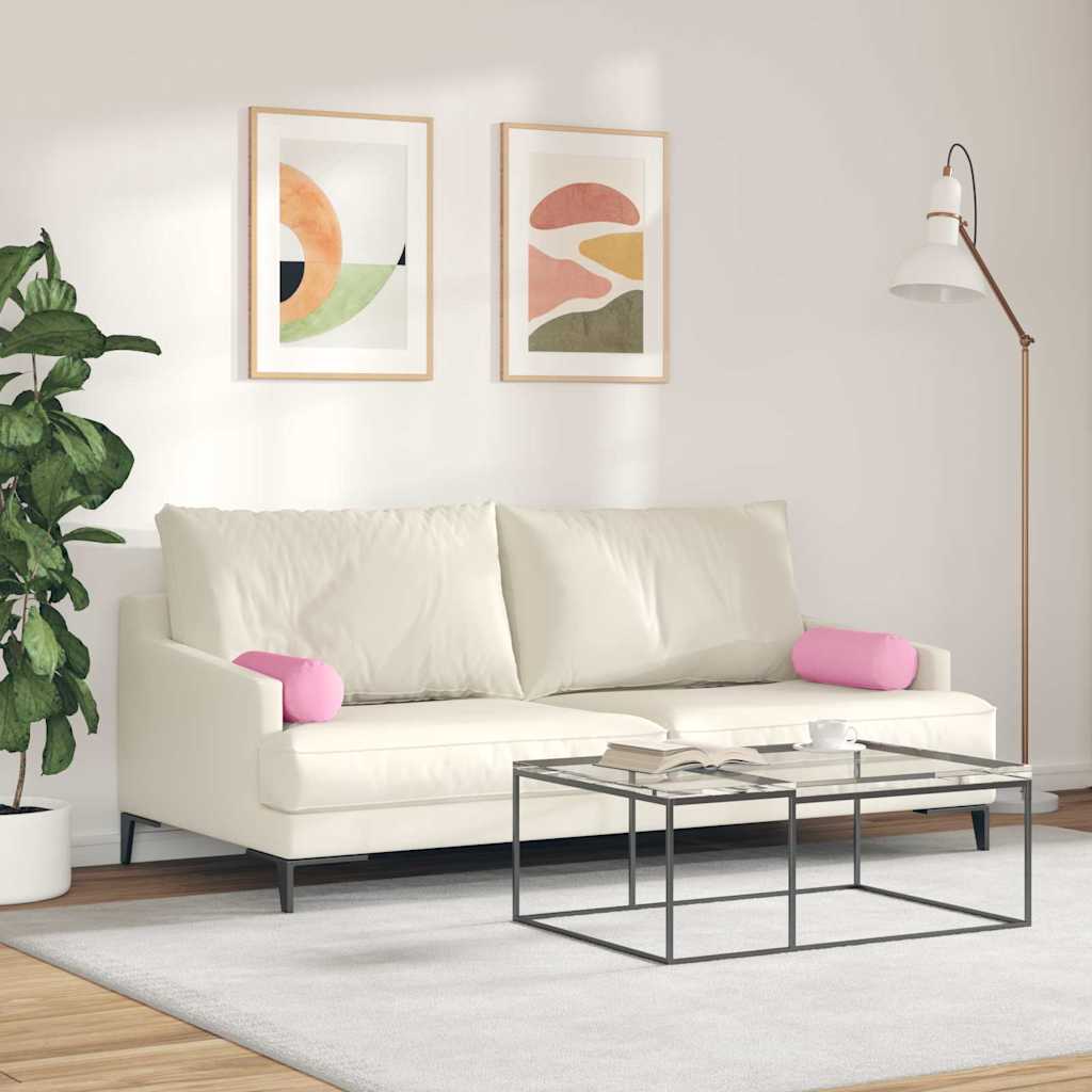 Bolster Kussens 2 stuks Roze Ø 15 x 40 cm Stof is nu te koop bij PeponiXL, paradijselijk wonen!