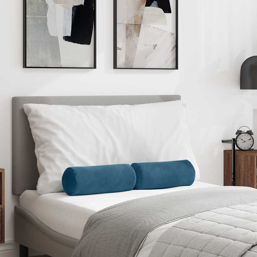 Bolster Kussens 2 stuks Blauw Ø 15 x 40 cm Cordstof is nu te koop bij PeponiXL, paradijselijk wonen!