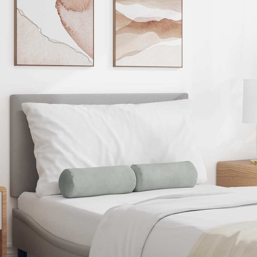 Bolster Kussens 2 stuks Lichtgrijs Ø 15 x 40 cm Cordstof is nu te koop bij PeponiXL, paradijselijk wonen!
