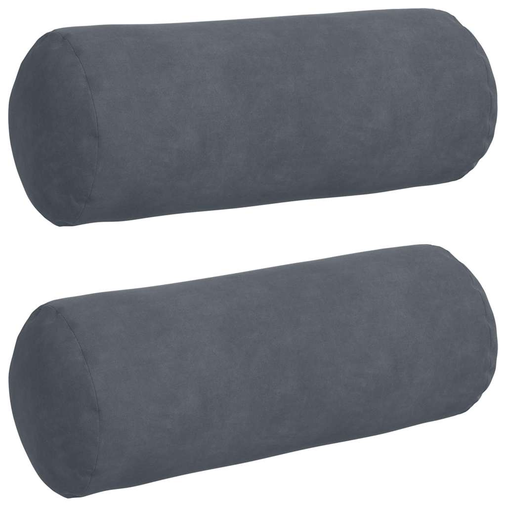 Bolster Kussens 2 stuks Donkergrijs Ø 15 x 40 cm Cordstof is nu te koop bij PeponiXL, paradijselijk wonen!
