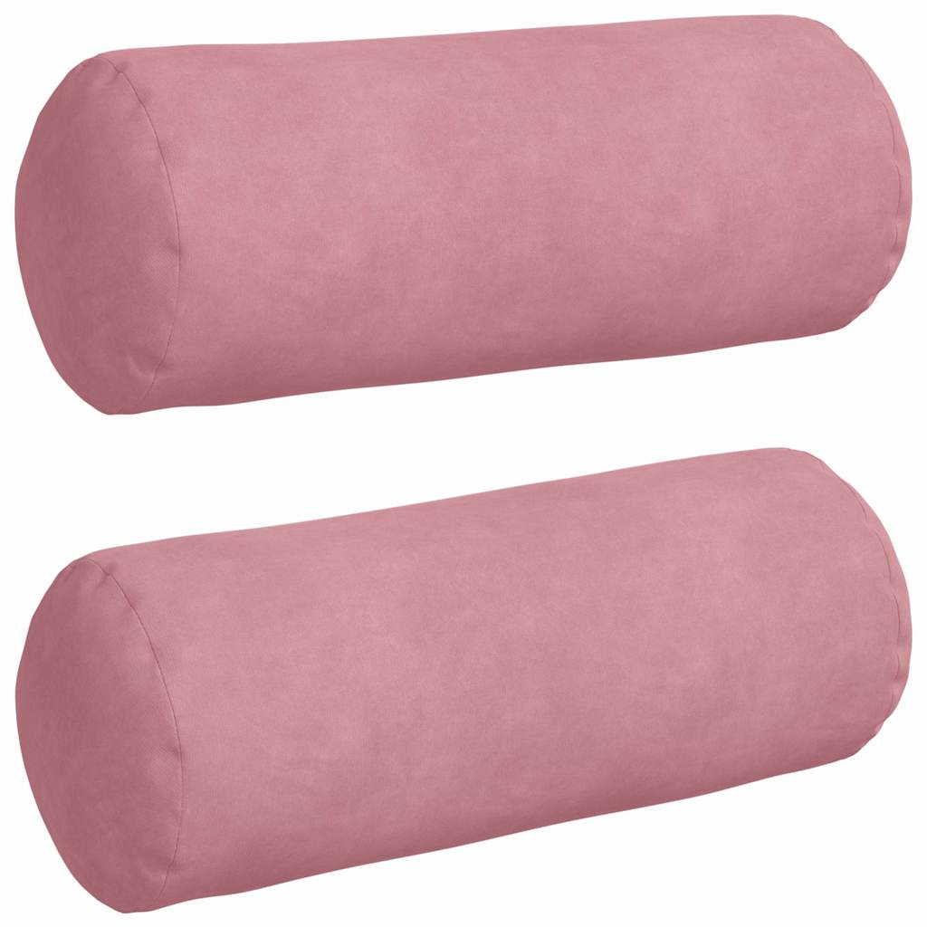 Bolster Kussens 2 stuks Roze Ø 15 x 40 cm Cordstof is nu te koop bij PeponiXL, paradijselijk wonen!