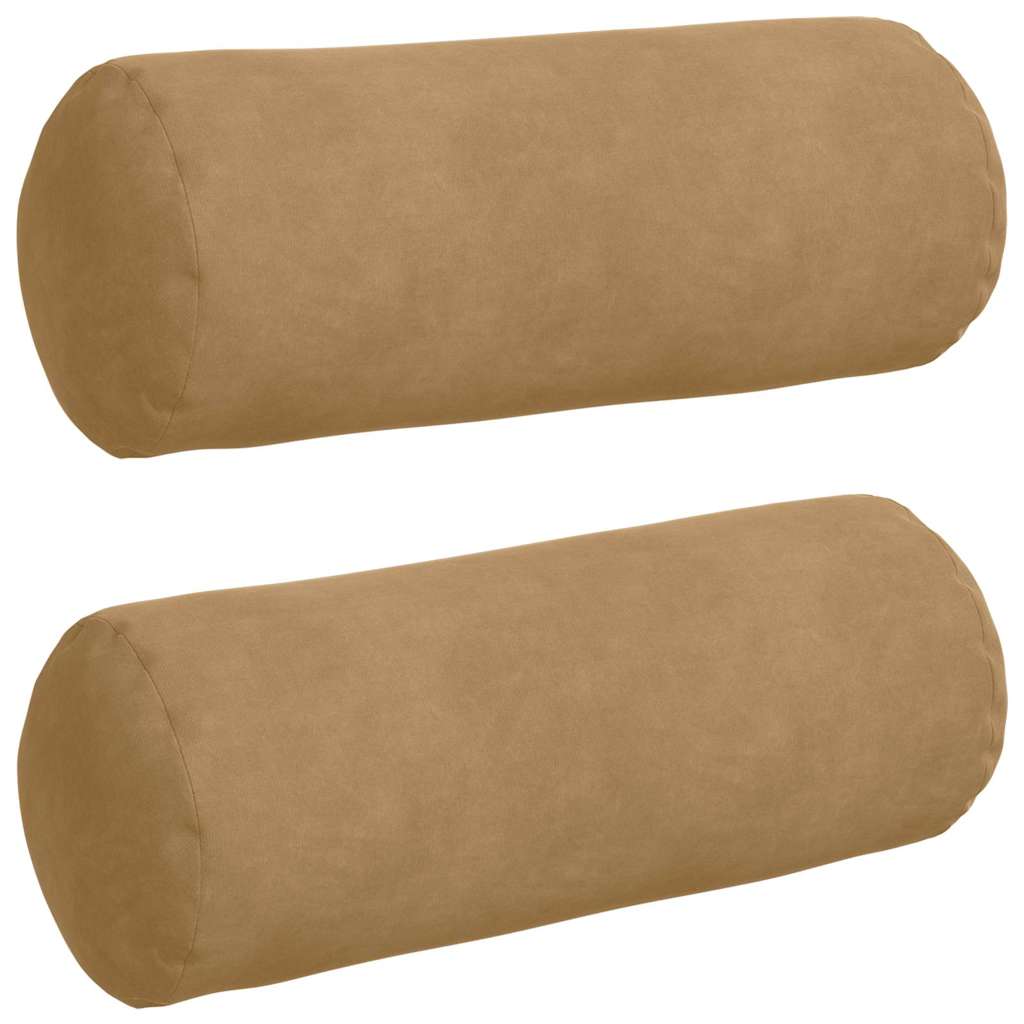 Bolster Kussens 2 stuks Bruin Ø 15 x 40 cm Cordstof is nu te koop bij PeponiXL, paradijselijk wonen!