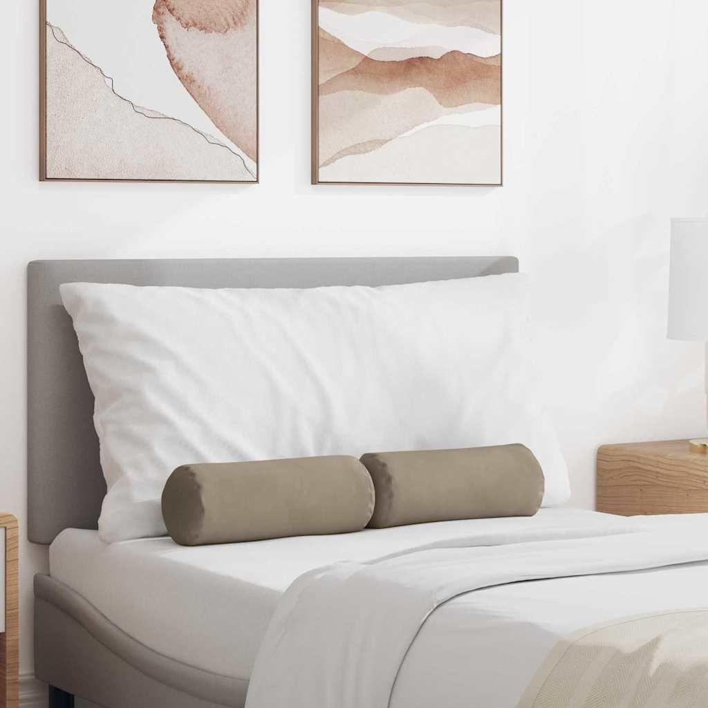 Bolster Kussens 2 stuks Taupe Ø 15 x 40 cm Microvezel Stof is nu te koop bij PeponiXL, paradijselijk wonen!