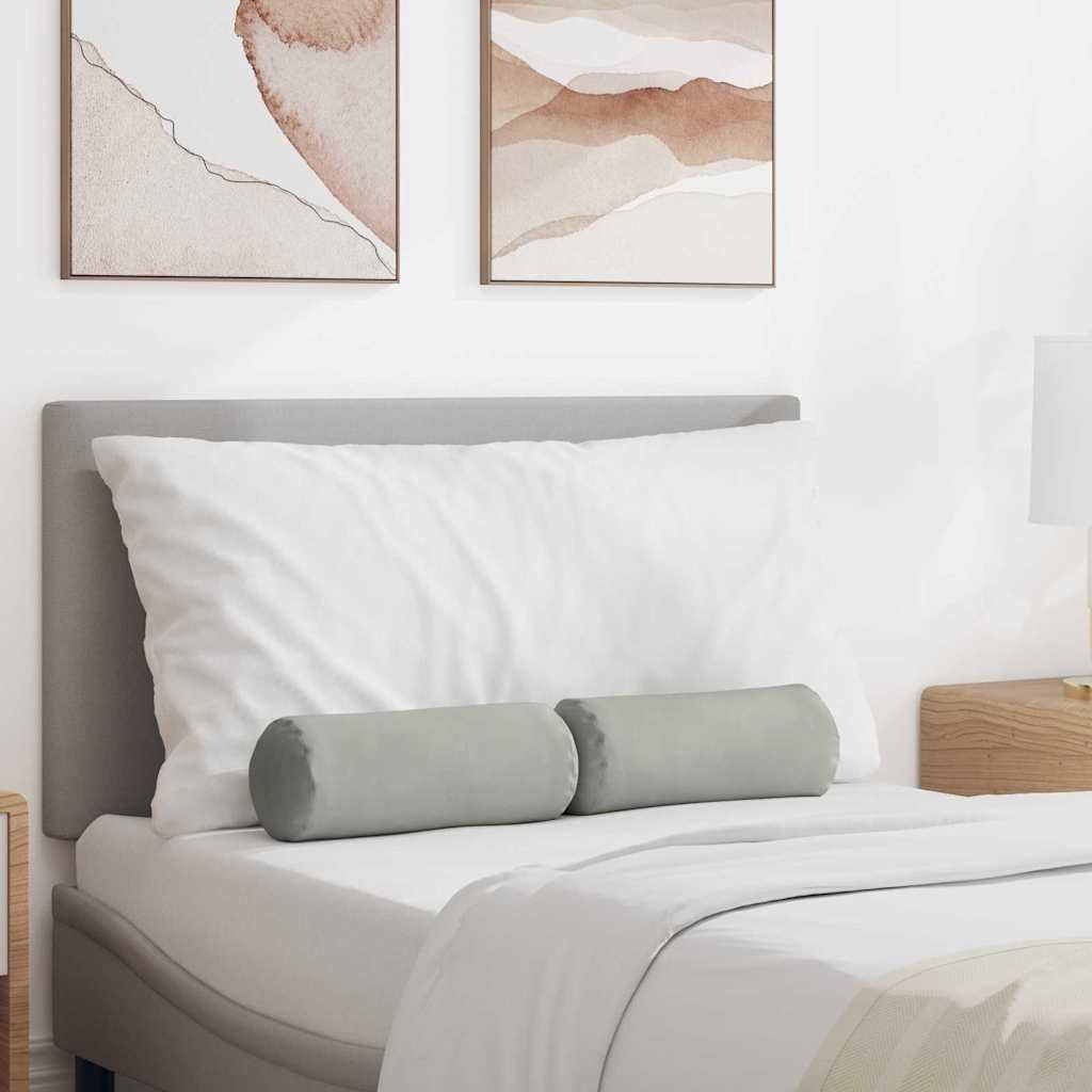 Bolster Kussens 2 stuks Lichtgrijs Ø 15 x 40 cm Microvezel Stof is nu te koop bij PeponiXL, paradijselijk wonen!