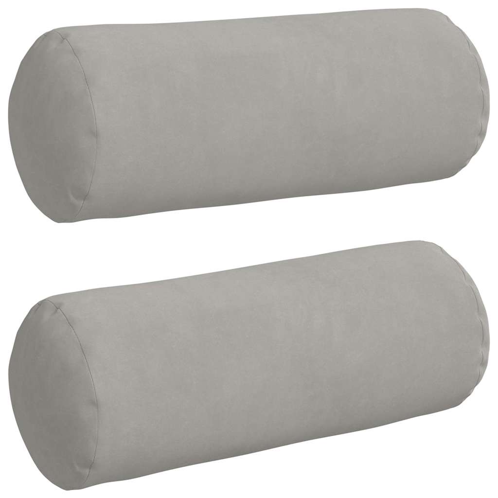 Bolster Kussens 2 stuks Lichtgrijs Ø 15 x 40 cm Microvezel Stof is nu te koop bij PeponiXL, paradijselijk wonen!