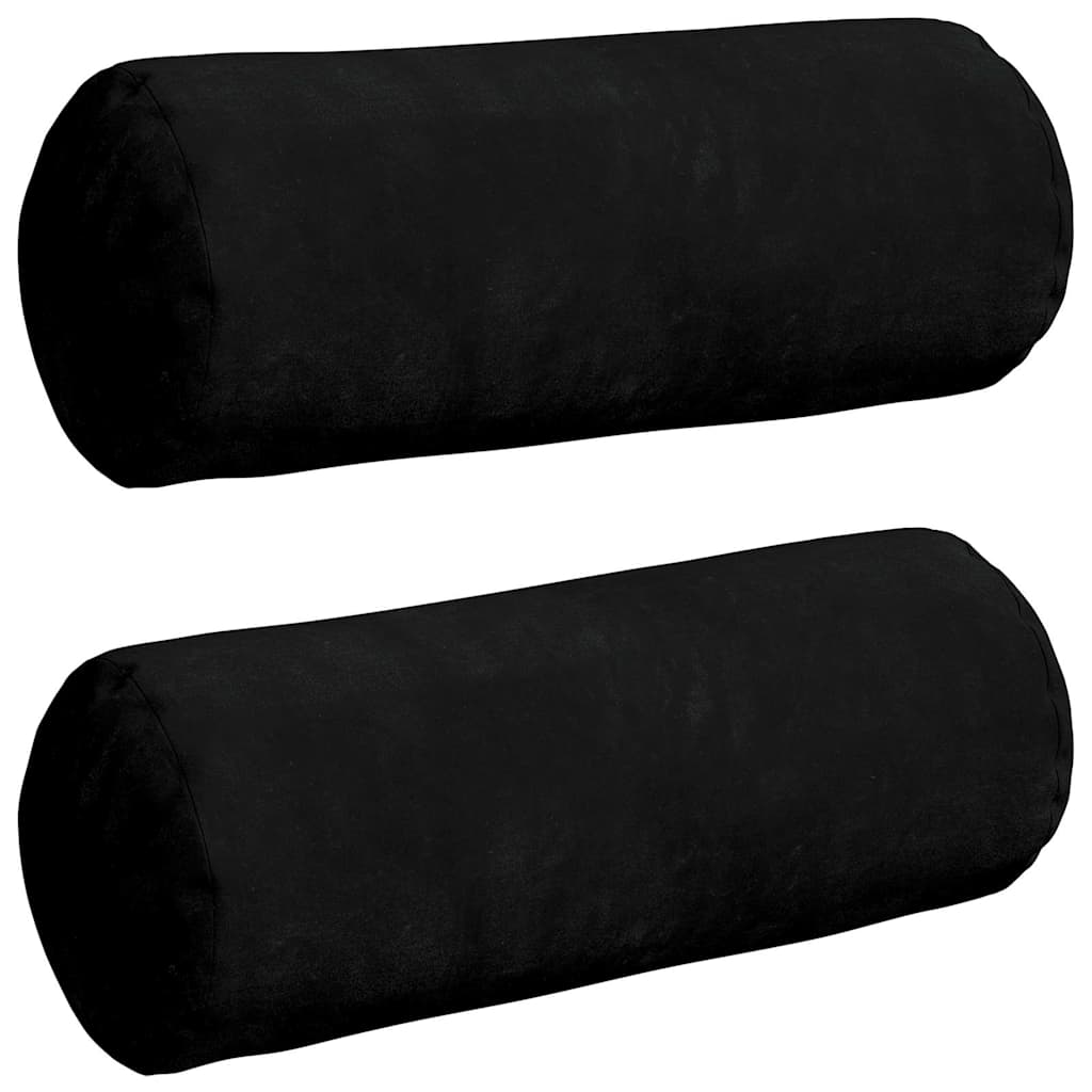 Bolster Kussens 2 stuks Zwart Ø 15 x 40 cm Microvezel Stof is nu te koop bij PeponiXL, paradijselijk wonen!