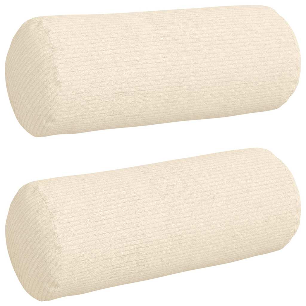 Bolster Kussens 2 stuks Crème Ø 15 x 40 cm Cordstof is nu te koop bij PeponiXL, paradijselijk wonen!