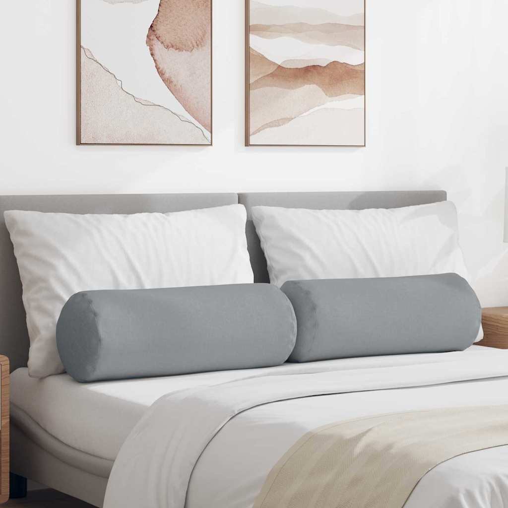 Bolster Kussens 2 stuks Lichtgrijs Ø 25 x 70 cm Stof is nu te koop bij PeponiXL, paradijselijk wonen!