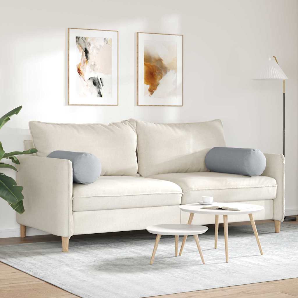 Bolster Kussens 2 stuks Lichtgrijs Ø 25 x 70 cm Stof is nu te koop bij PeponiXL, paradijselijk wonen!