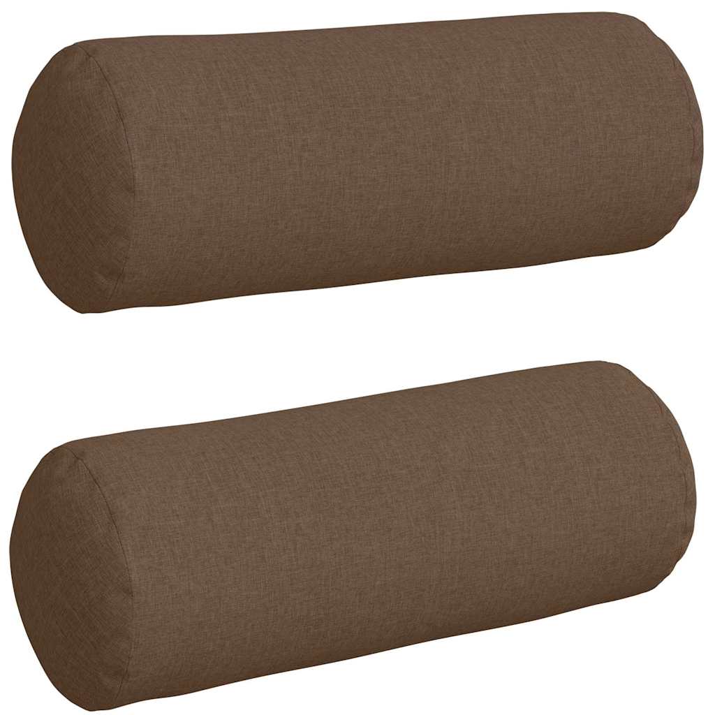 Bolster Kussens 2 stuks Bruin Ø 25 x 70 cm Stof is nu te koop bij PeponiXL, paradijselijk wonen!