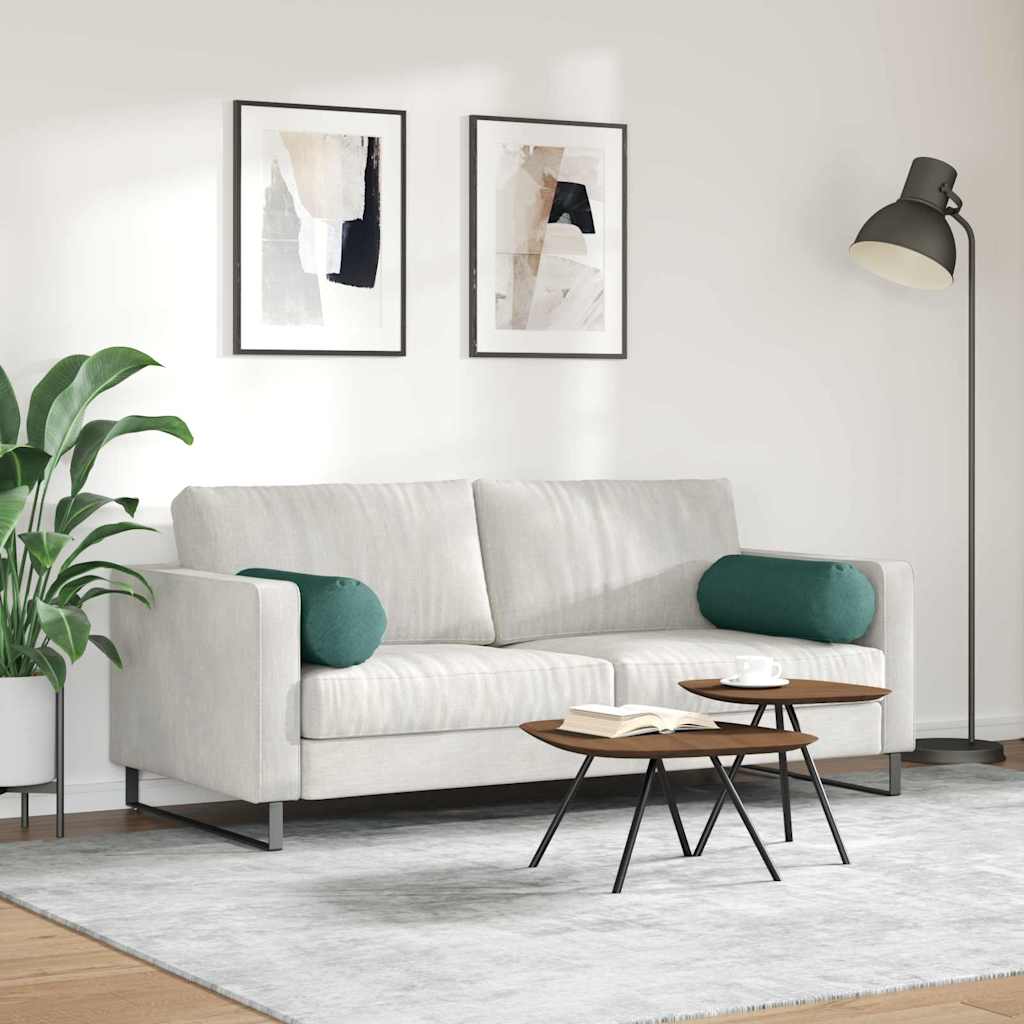 Bolster Kussens 2 stuks Donkergroen Ø 25 x 70 cm Stof is nu te koop bij PeponiXL, paradijselijk wonen!