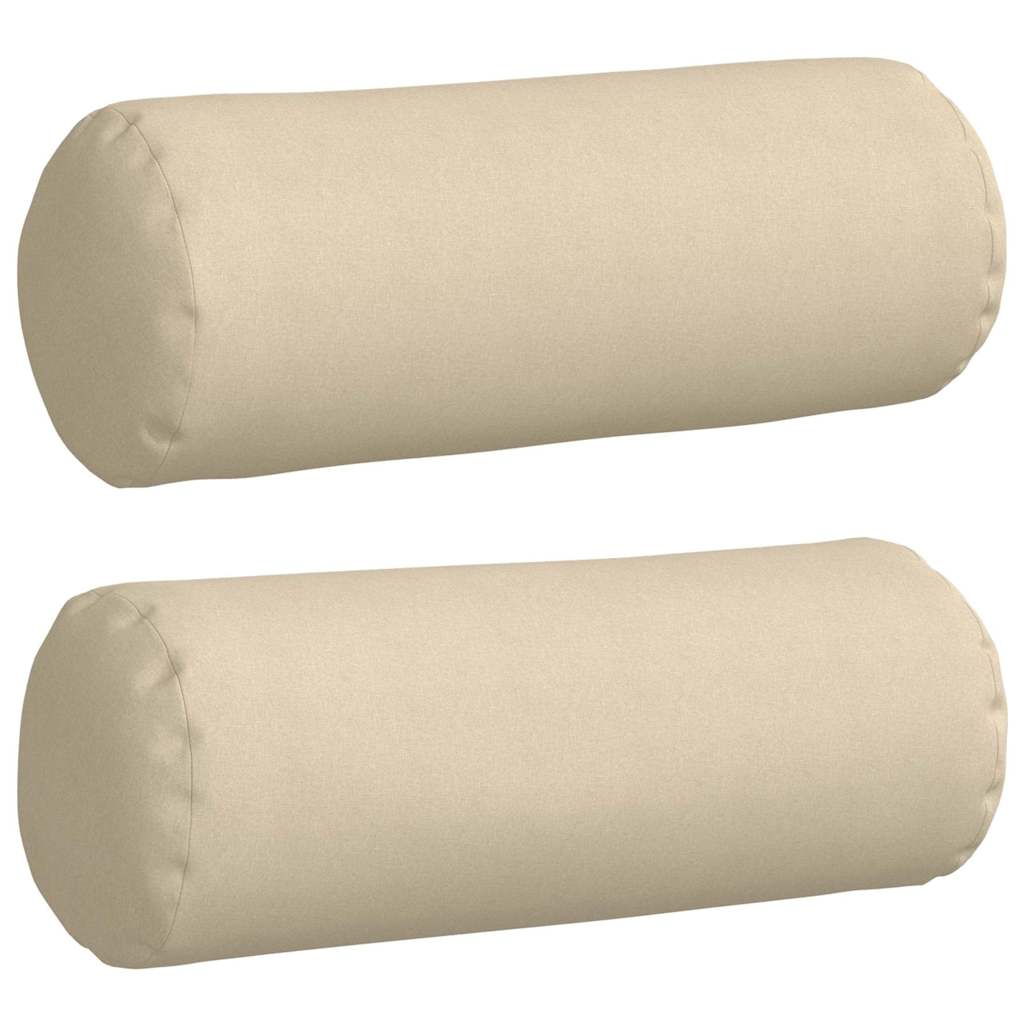 Bolster Kussens 2 stuks Crème Ø 25 x 70 cm Stof is nu te koop bij PeponiXL, paradijselijk wonen!