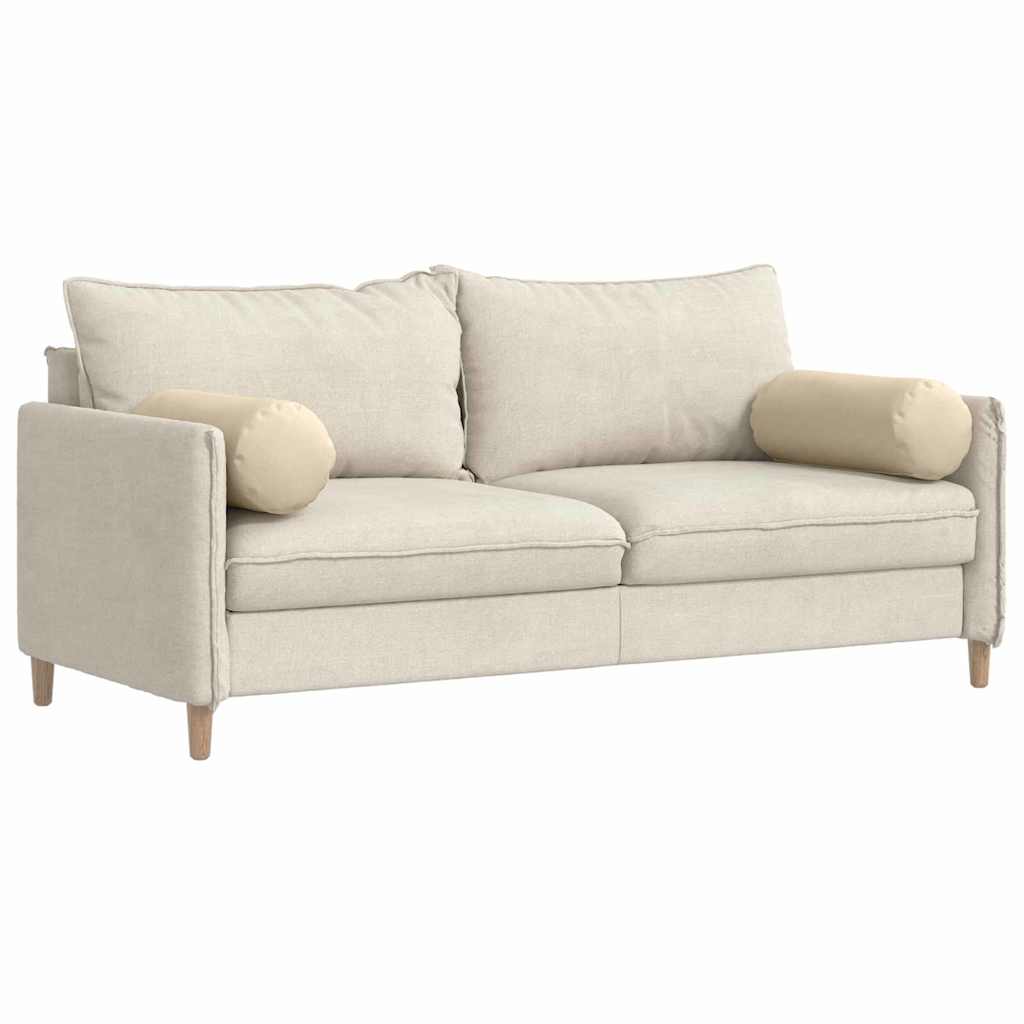 Bolster Kussens 2 stuks Crème Ø 25 x 70 cm Stof is nu te koop bij PeponiXL, paradijselijk wonen!