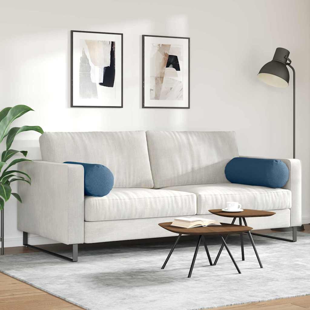 Bolster Kussens 2 stuks Blauw Ø 25 x 70 cm Stof is nu te koop bij PeponiXL, paradijselijk wonen!
