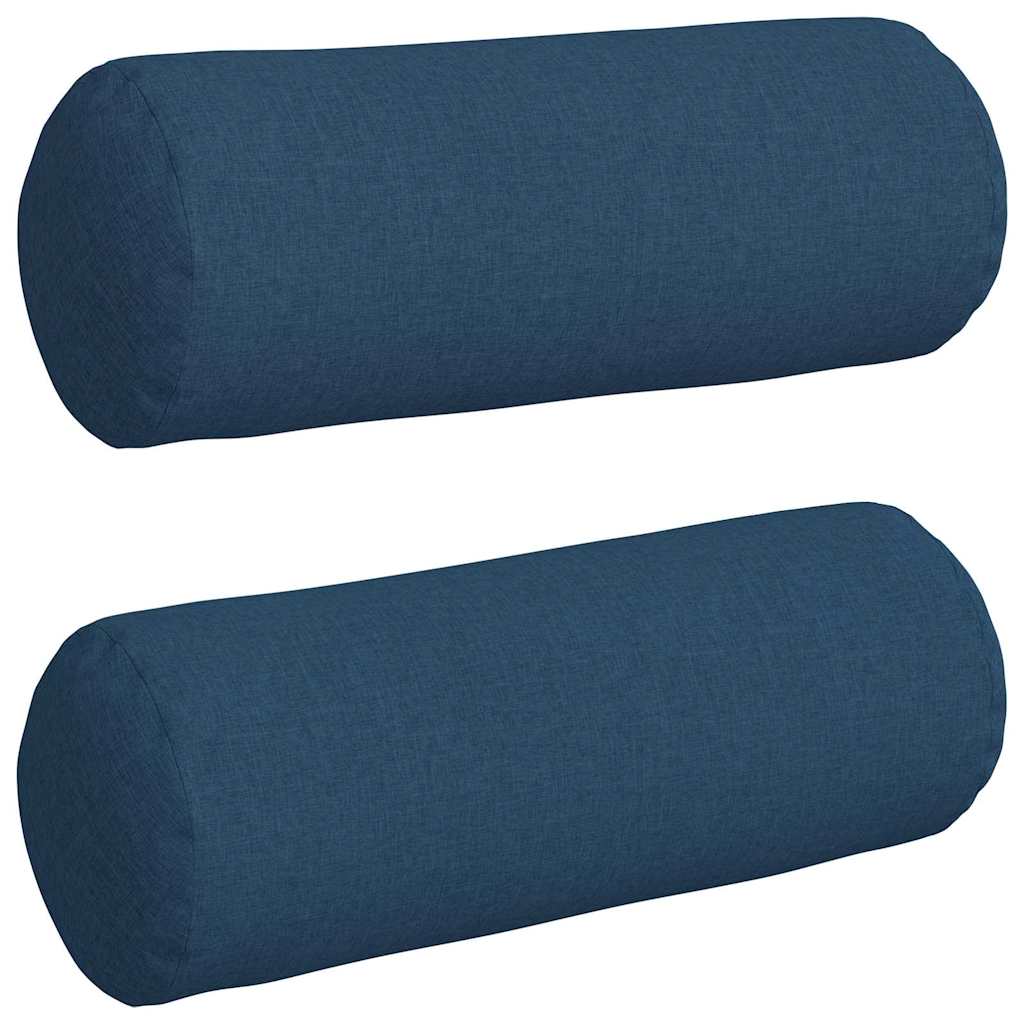 Bolster Kussens 2 stuks Blauw Ø 25 x 70 cm Stof is nu te koop bij PeponiXL, paradijselijk wonen!
