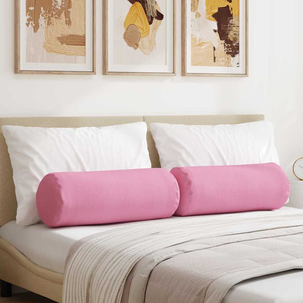 Bolster Kussens 2 stuks Roze Ø 25 x 70 cm Stof is nu te koop bij PeponiXL, paradijselijk wonen!