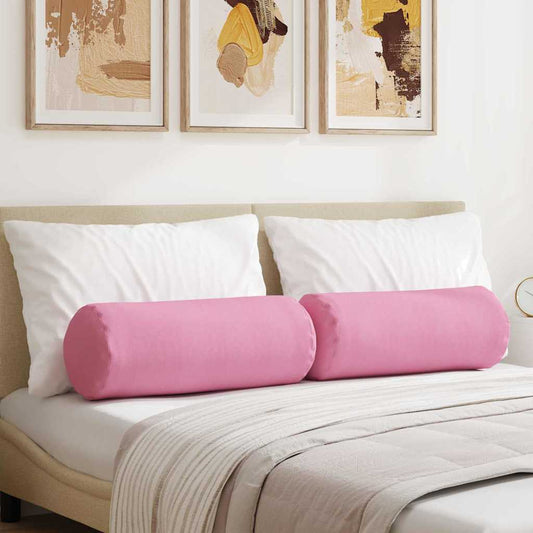 Bolster Kussens 2 stuks Roze Ø 25 x 70 cm Stof is nu te koop bij PeponiXL, paradijselijk wonen!