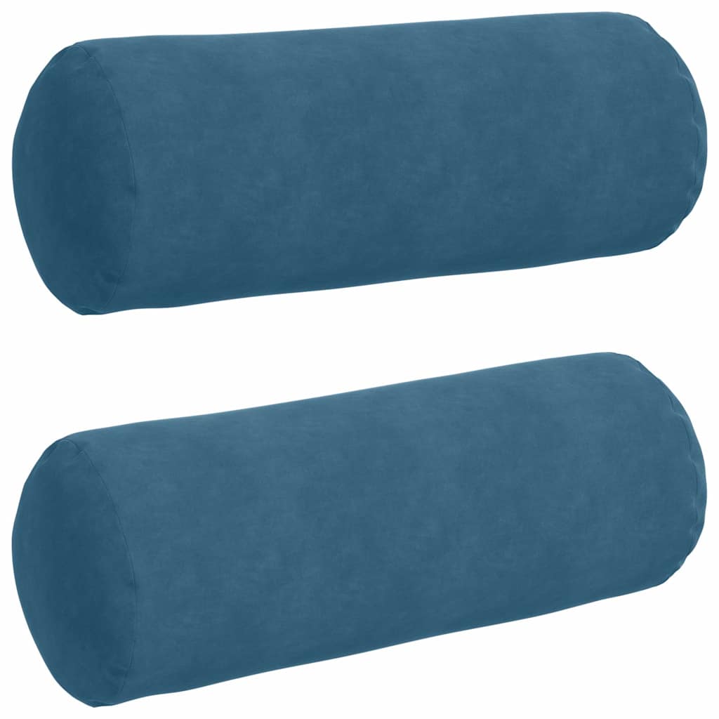 Bolster Kussens 2 stuks Blauw Ø 25 x 70 cm Cordstof is nu te koop bij PeponiXL, paradijselijk wonen!