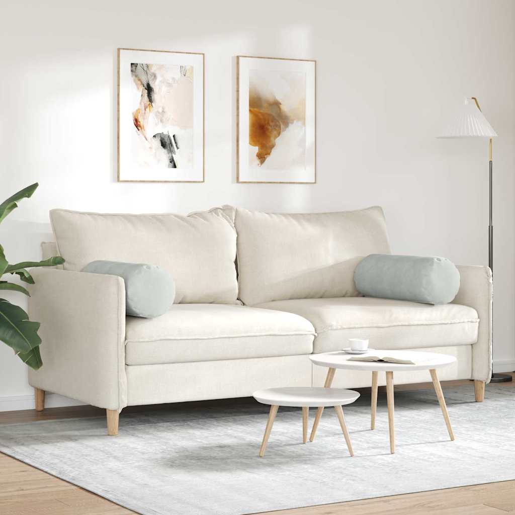 Bolster Kussens 2 stuks Lichtgrijs Ø 25 x 70 cm Cordstof is nu te koop bij PeponiXL, paradijselijk wonen!