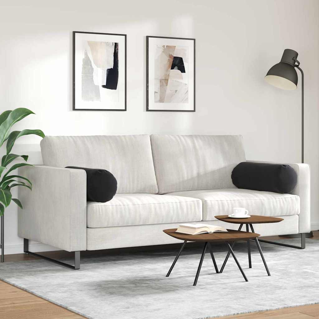 Bolster Kussens 2 stuks Zwart Ø 25 x 70 cm Cordstof is nu te koop bij PeponiXL, paradijselijk wonen!