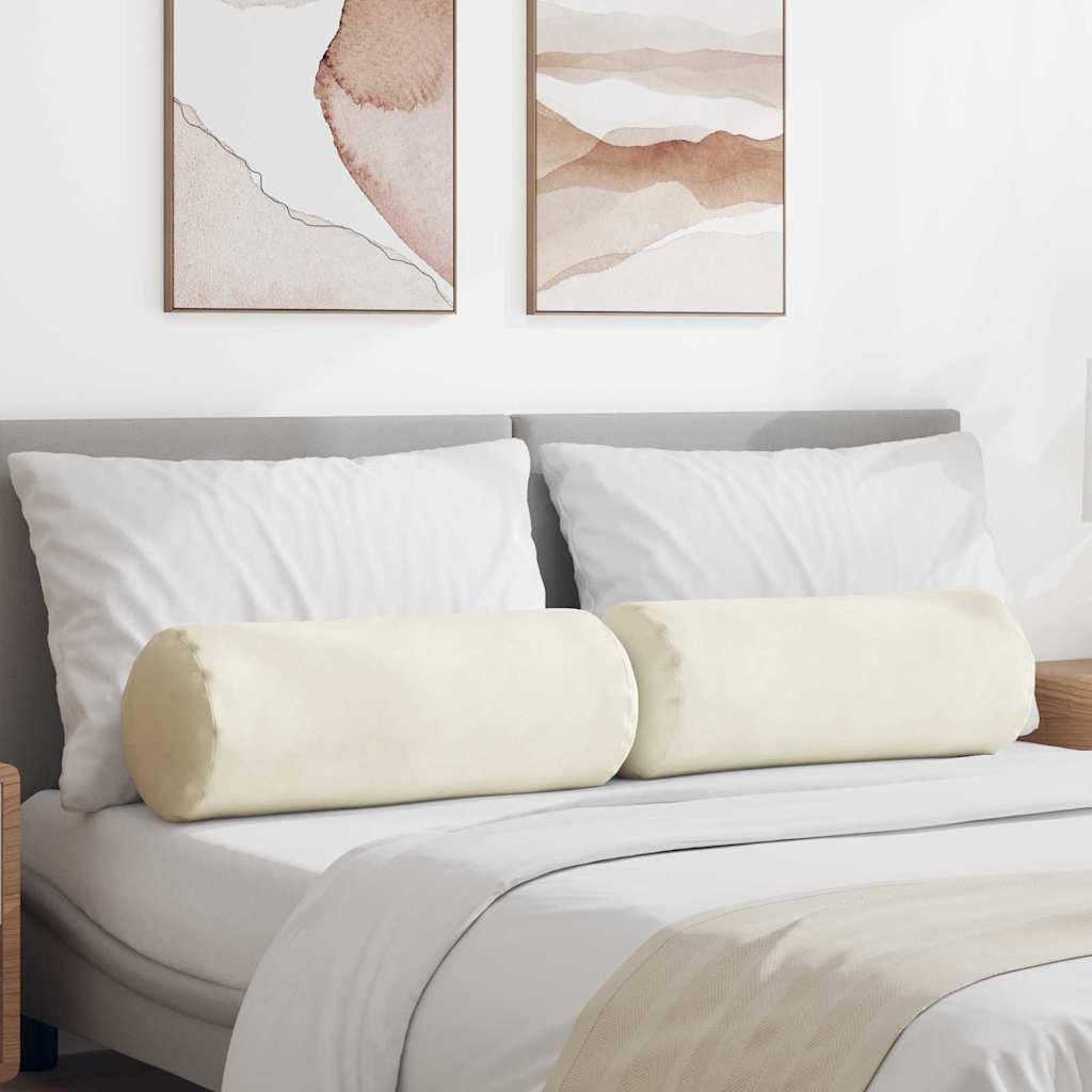 Bolster Kussens 2 stuks Crème Ø 25 x 70 cm Cordstof is nu te koop bij PeponiXL, paradijselijk wonen!
