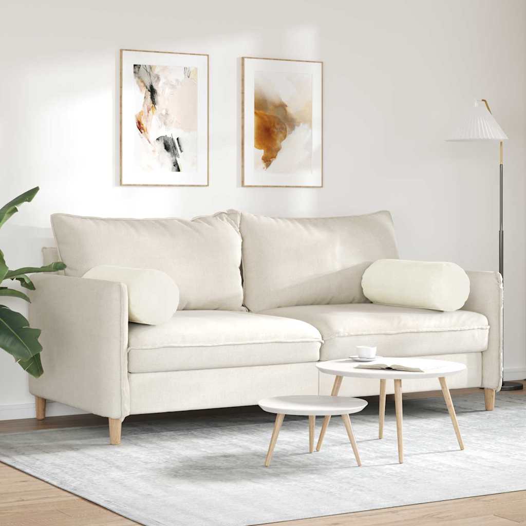 Bolster Kussens 2 stuks Crème Ø 25 x 70 cm Cordstof is nu te koop bij PeponiXL, paradijselijk wonen!